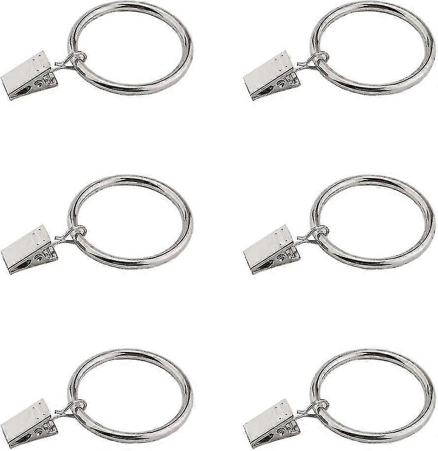Silver Curtain Ring Clips With Hook, 30 Pack Rustproof Metal Drapery Ring/hanger