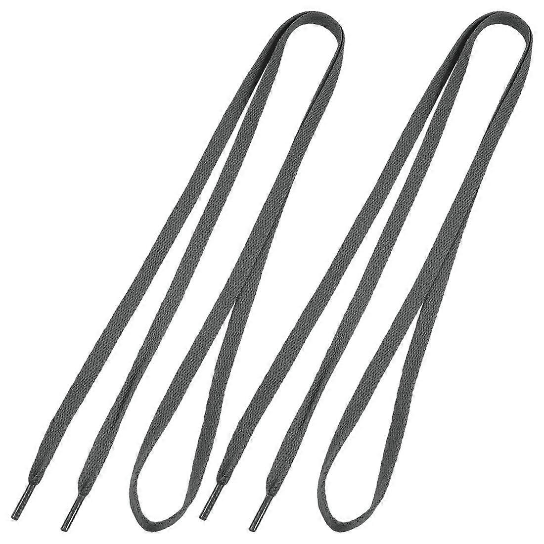 Athletic Sneaker Canvas Shoes Laces String Dark Gray Pair