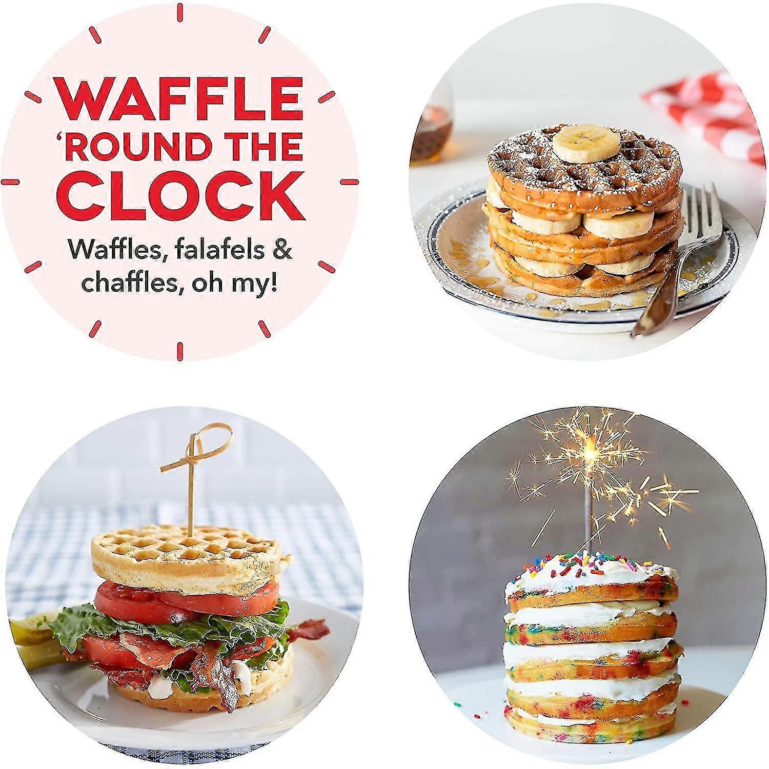 Mini Waffle Maker, Small Waffle Maker, Nonstick Chaffle Maker For Hash Browns, Keto Chaffles Easy To Clean For Individual Pancakes, Cookies, Eggs