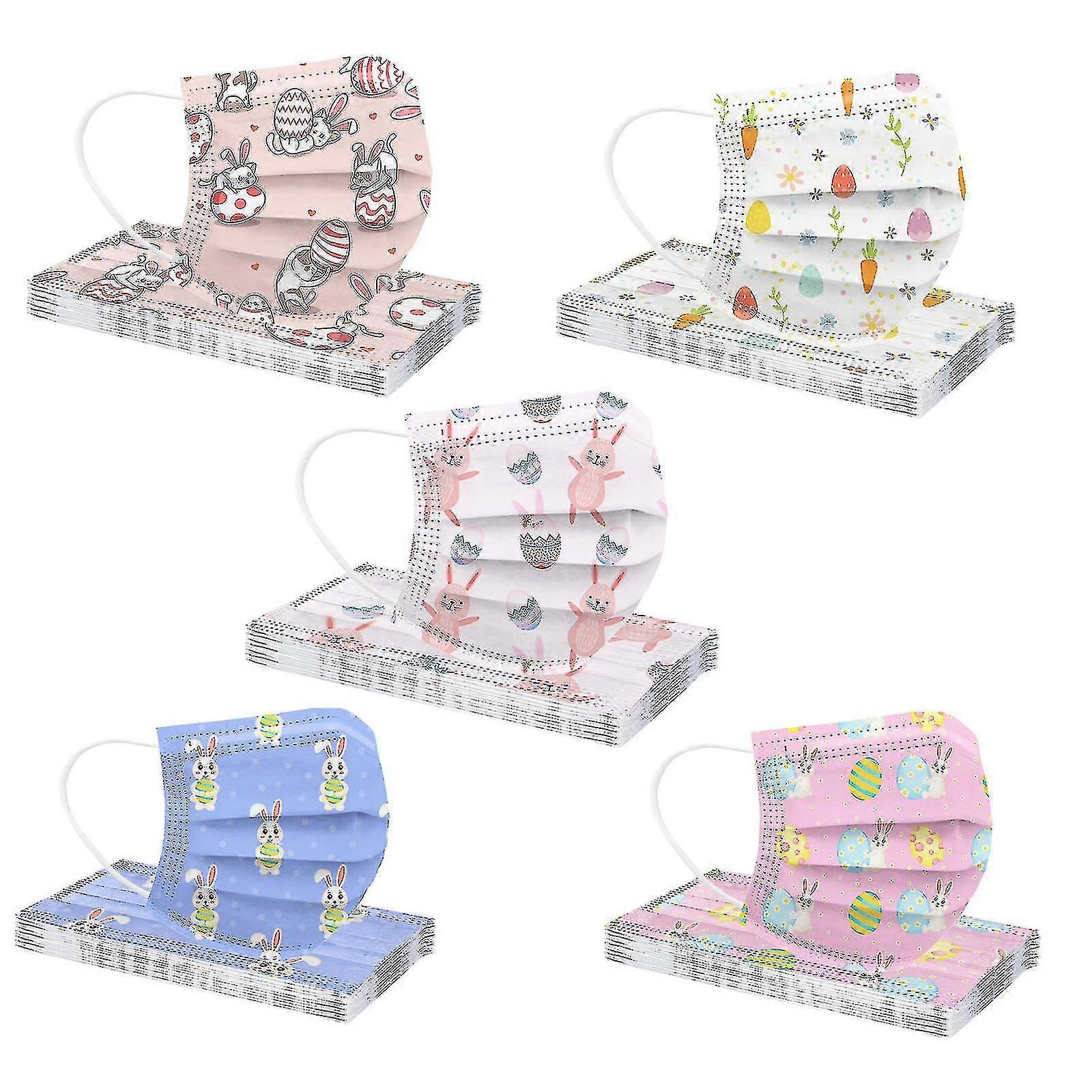 50pcs Adult Easter Printing Breathable Disposable Three-layer Mask