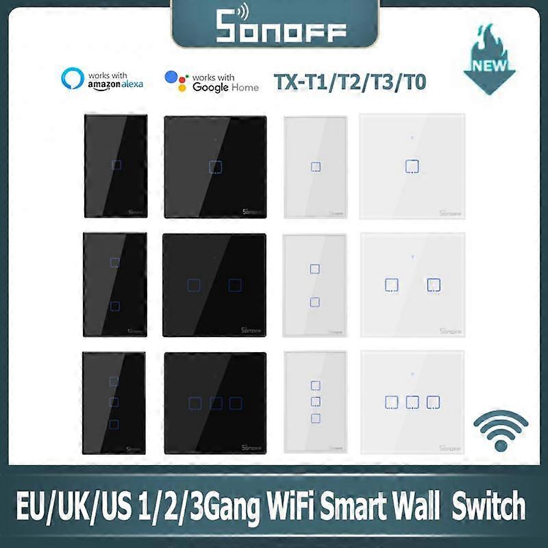 SONOFF Interruptor EU/UK/US 1/2/3Gang Smart WiFi Switch Wall Touch Switch