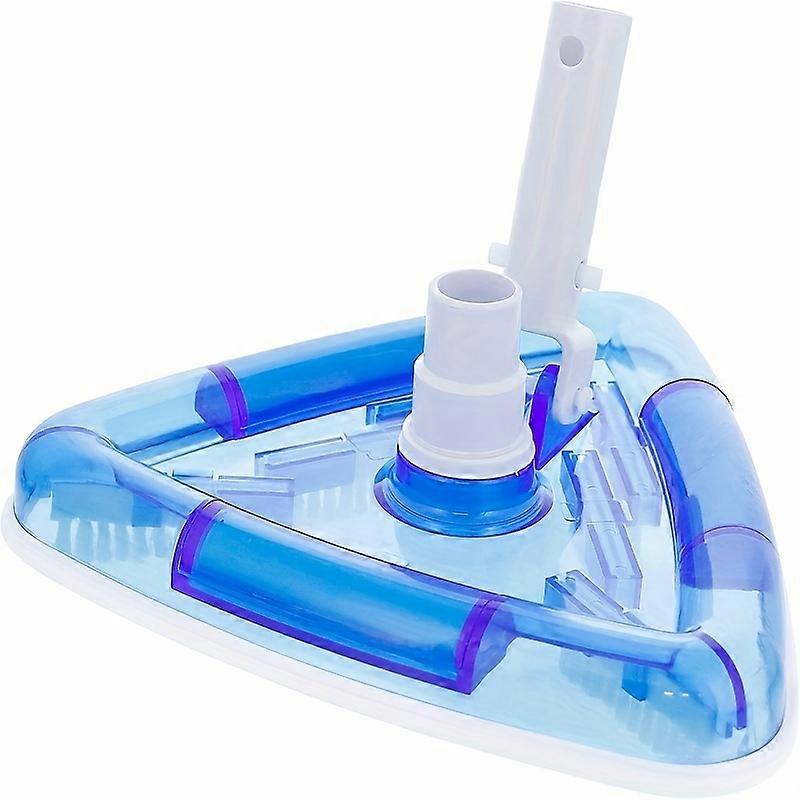 1pc Weighted Transparent Triangular Pool Vacuum Head With Swivel Hose Connection And EZ Clip Handle - Connect 1-1/4" Or 1-1/2" Hose