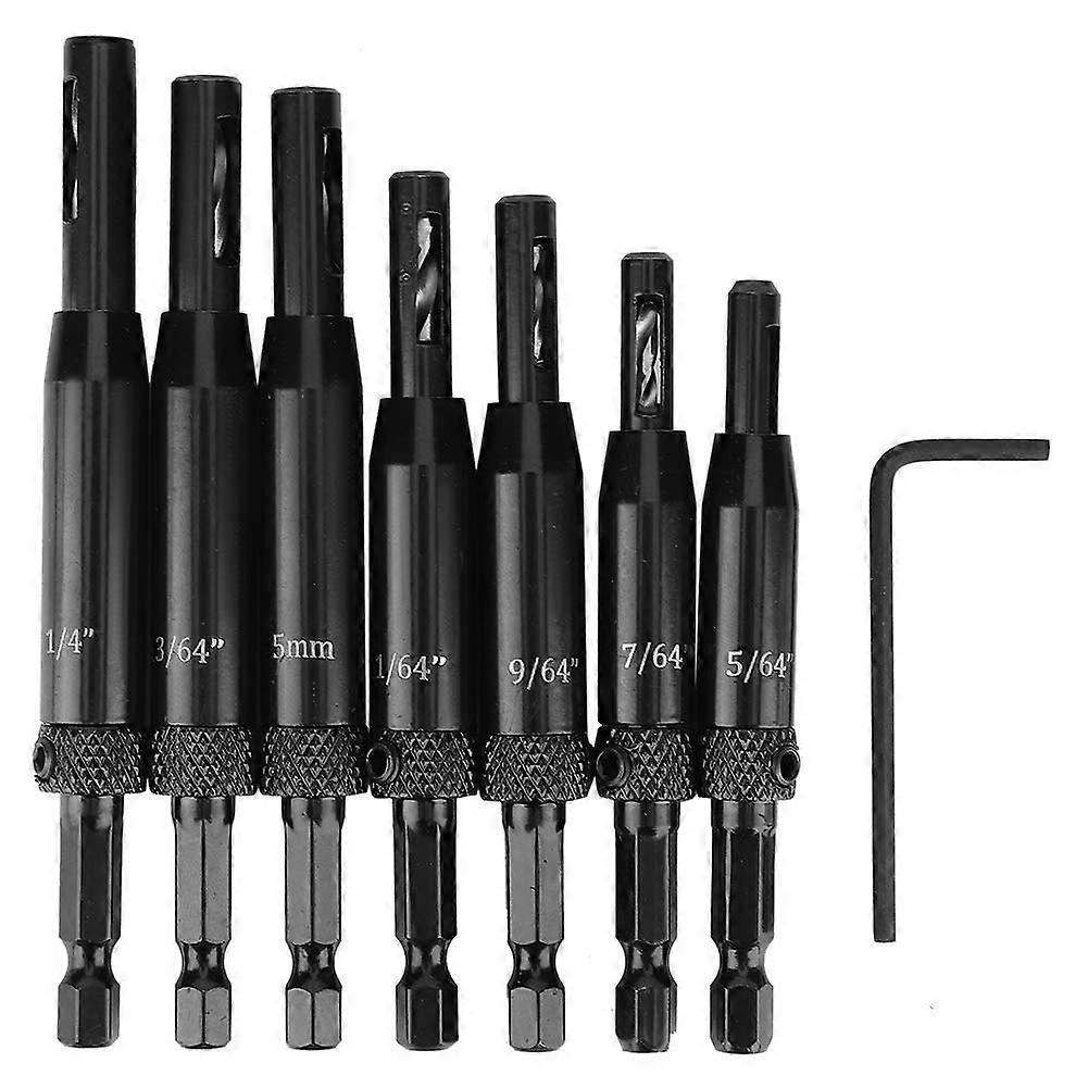 7pcs Self Centering Hinge Drill Bits Set for Door Window Cabinet