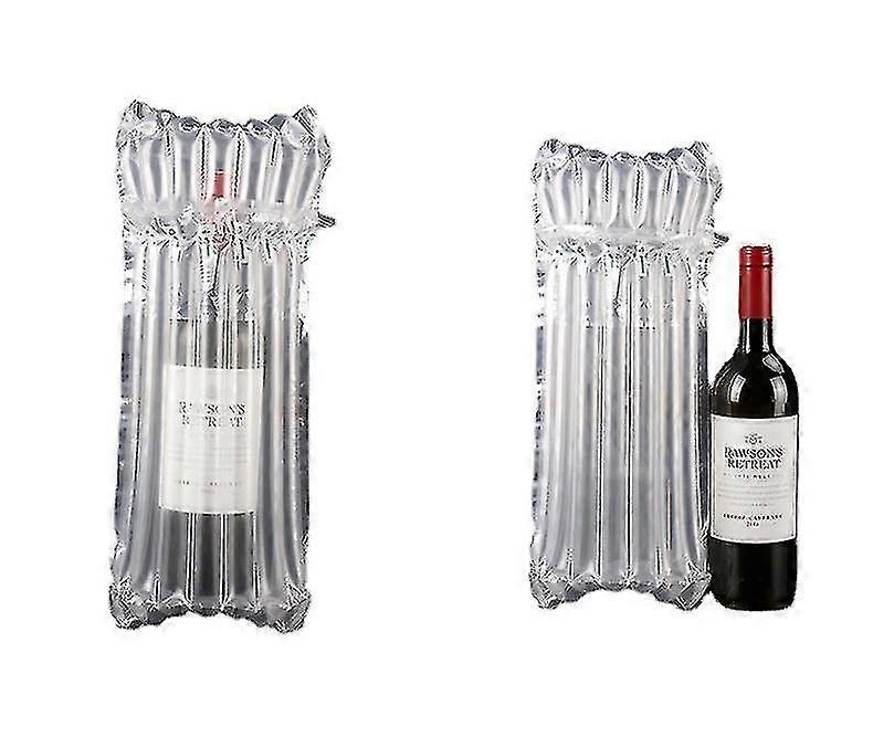 5Pcs Wine Bottle Travel Protector Bags, Inflatable Air Column Packaging Bubble Bag without Free Inflator Pump