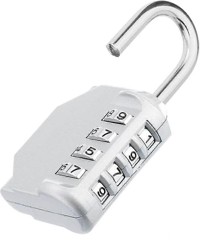 Combination Padlock Number Locker Combination Padlock 4 Digit Gym Combination Lock Silver