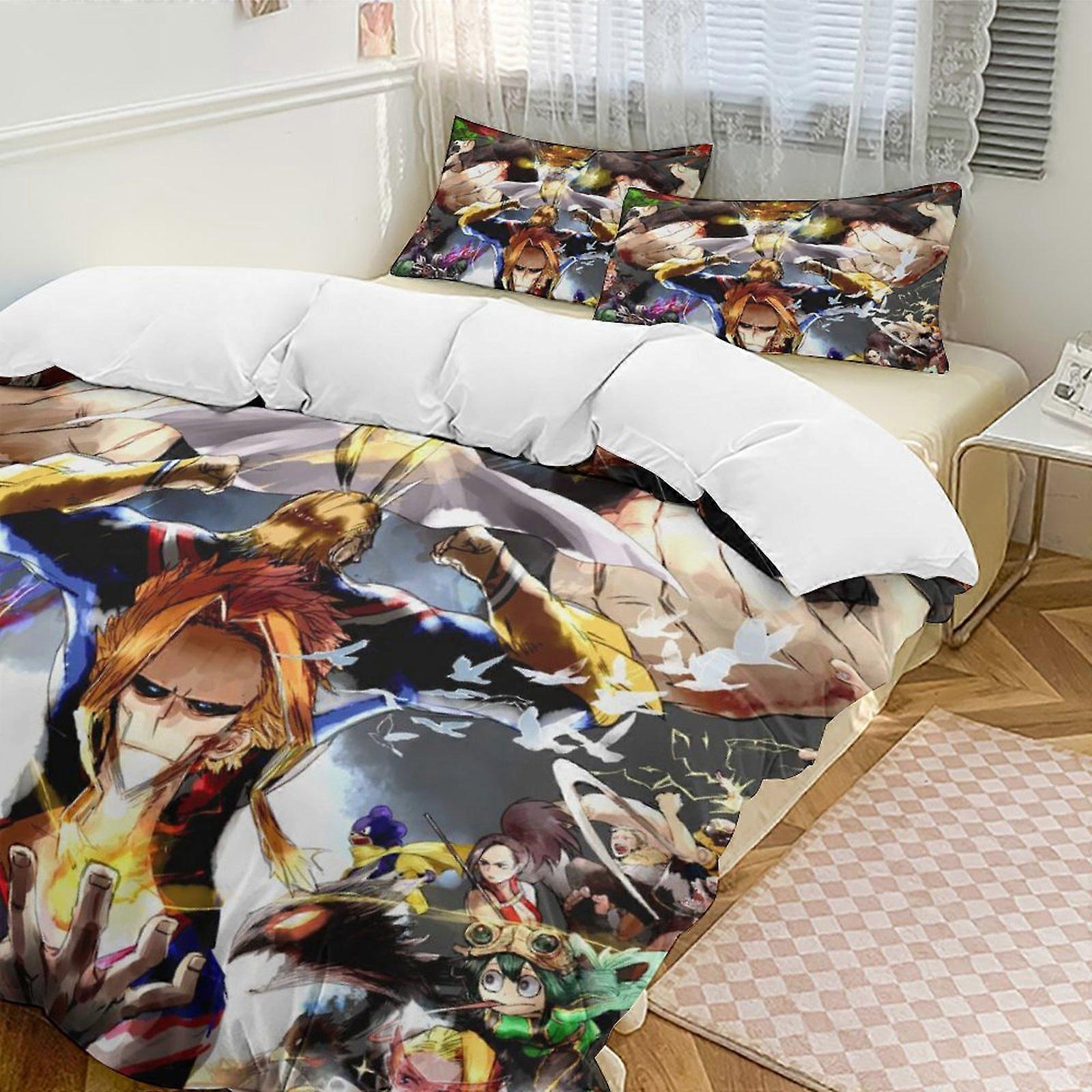 Zm547 My Hero Academia Bedding Set Comfortable and Lightweight Cartoon Bedding 3-Piece Set (Available in Multiple Sizes) Lc547