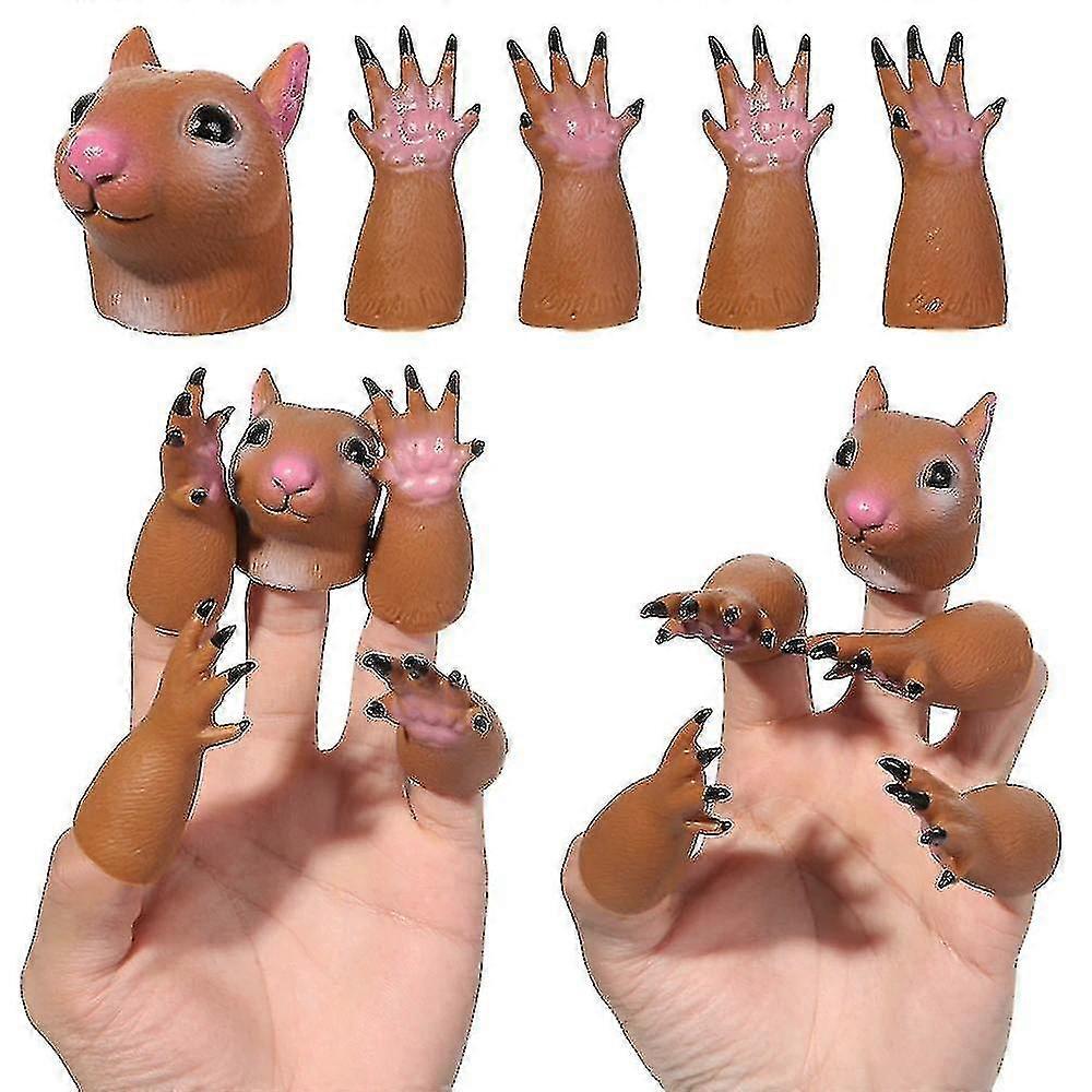 1 Set Of Cartoon Squirrel Hand Puppet Children's Finger Doll Props