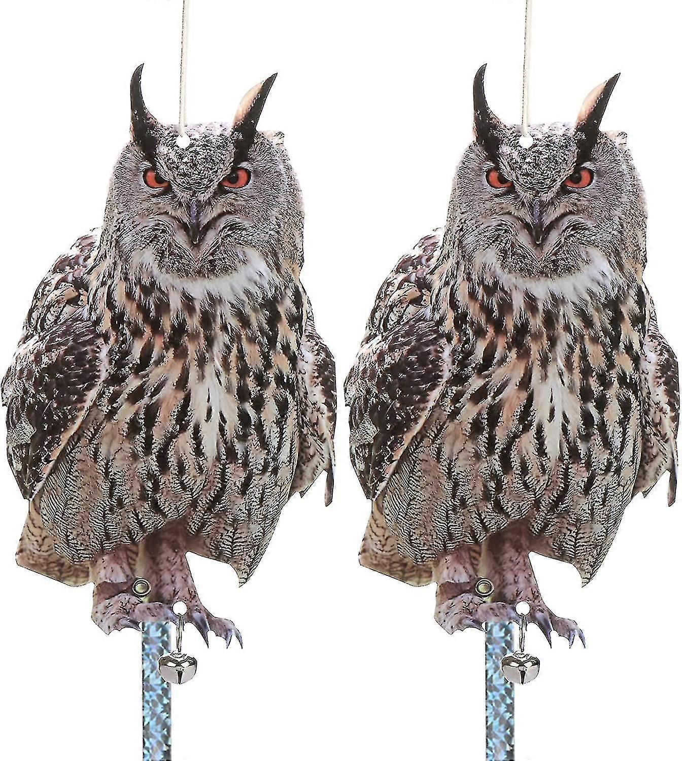 2pcs Owl Bird Scarer With Reflective Tape Bird Deterrent Bird Repellent Devices To Scare Birds Pigeons Away For Garden Roofs Patio Windows Balcony Tre