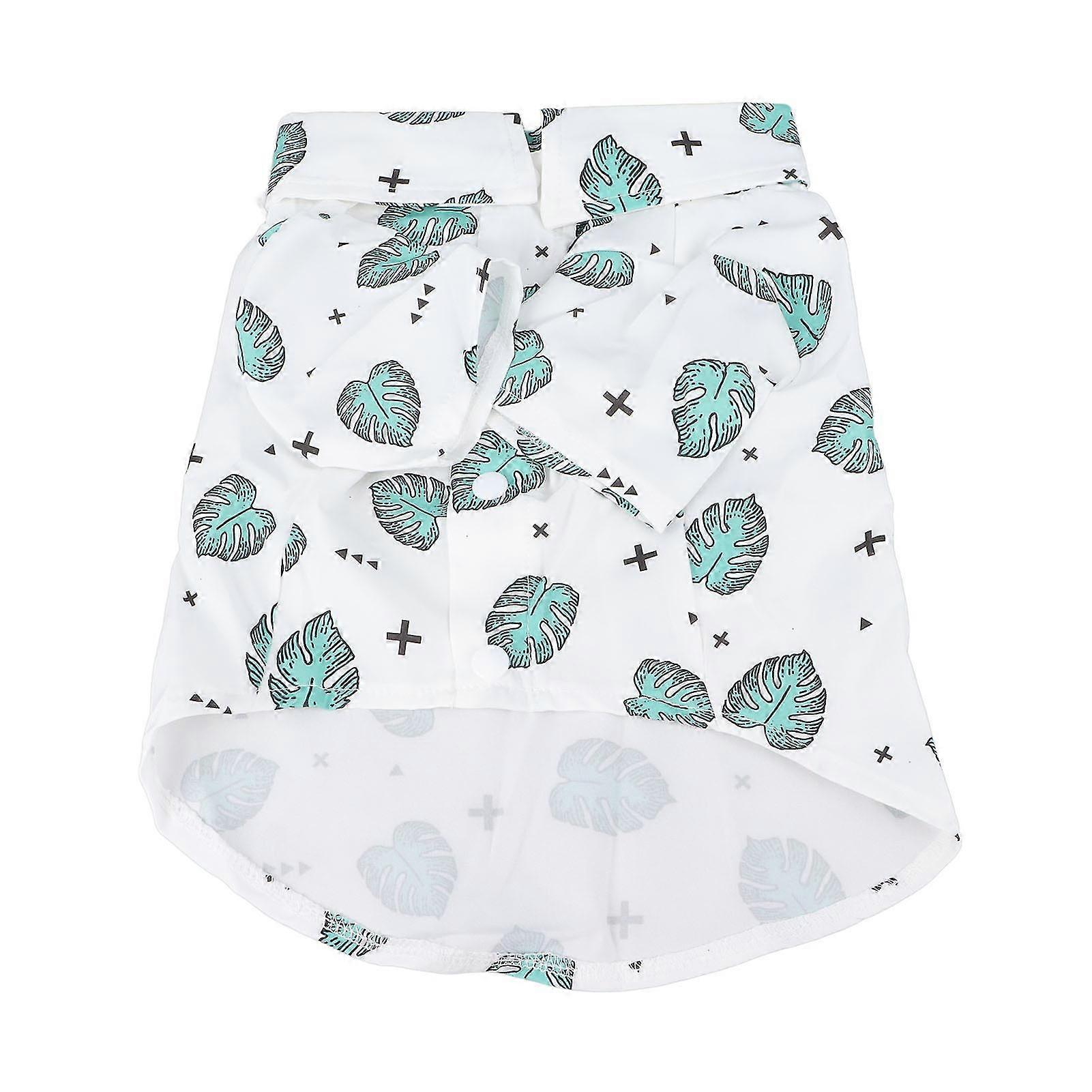 Cute Pattern Button Up Dog Shirts Short Sleeve Turn Down Collar - Breathable & Summer Apparel for Small Dogs (Banana Leaf)