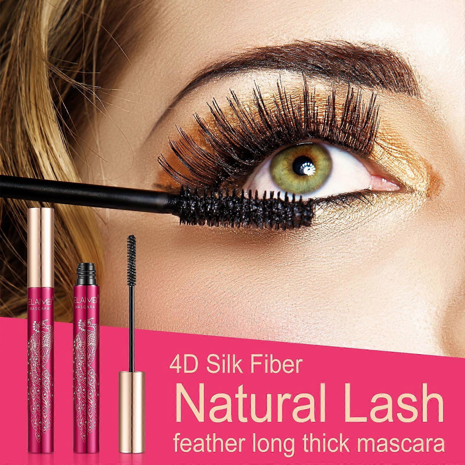 Mascara Waterproof Peacock Eye Black Is Thick, Curly, Slender,, Non Smudging, Durable, Easy To Remove- Makeup, And Does Not Fade Clearance
