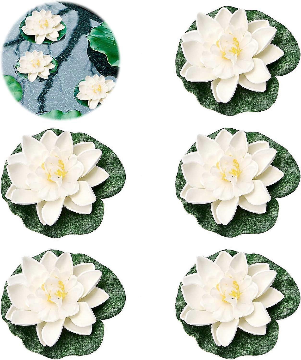 5PCS Floating Water Lilies,Artificial Water Lily,Foam Lotus Flower Floating Decorations,Artificial Water Lily for Fish Tank,Floating Foam Water Lilies