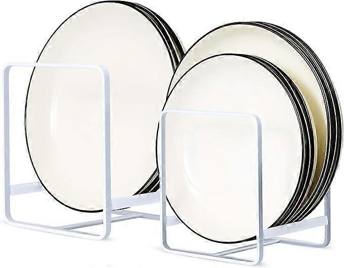 Set of 2 Dish Rack Multipurpose Metal Rack Kitchen Organizer Upright Dish Storage Space Saving Drying Rack Rust-Resistant Round Edge Kitchen Organizer