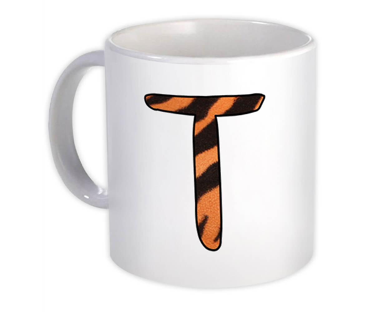 Gift Mug: Monogram Letter T Tiger