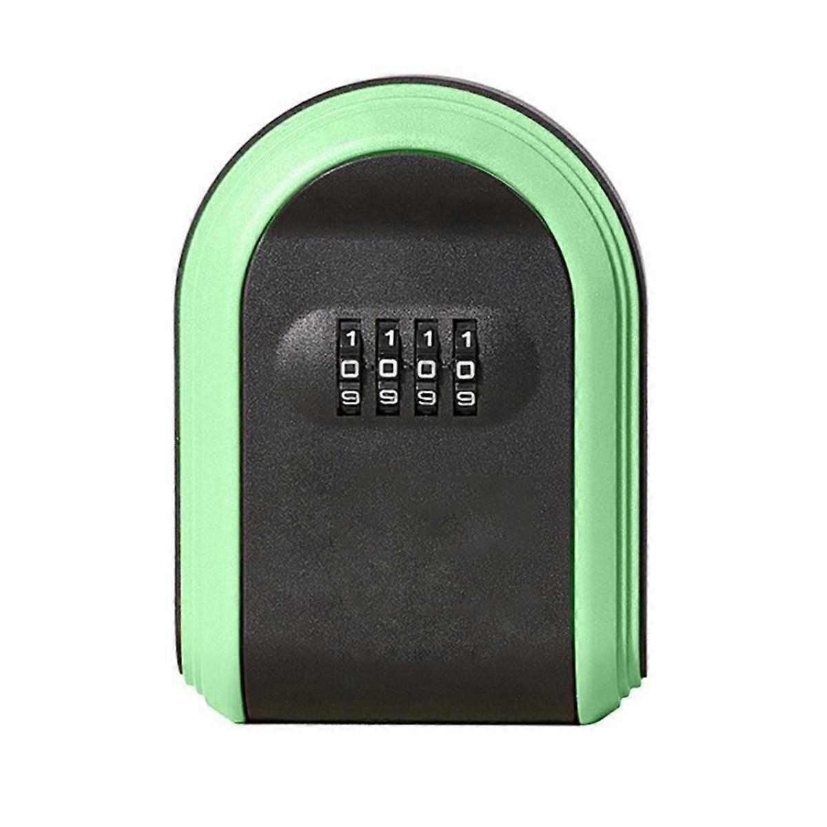 Key Safe Box Weatherproof 4 Digit Combination Outdoor Key Security Storage Case Key Lock Box Wall Mounted,Black & Green