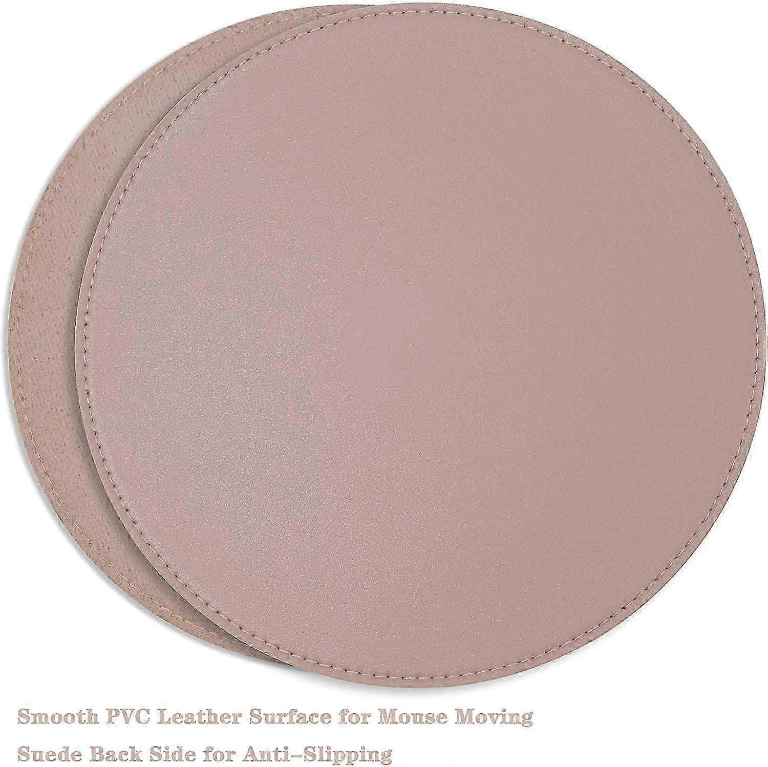 Mouse Pads, Ultra Thin Waterproof PU Leather Mouse Pad,Stitched Edges,Works for Computers, Laptop,All Types of Mouse pad, Office/Home(8.66in Pink)