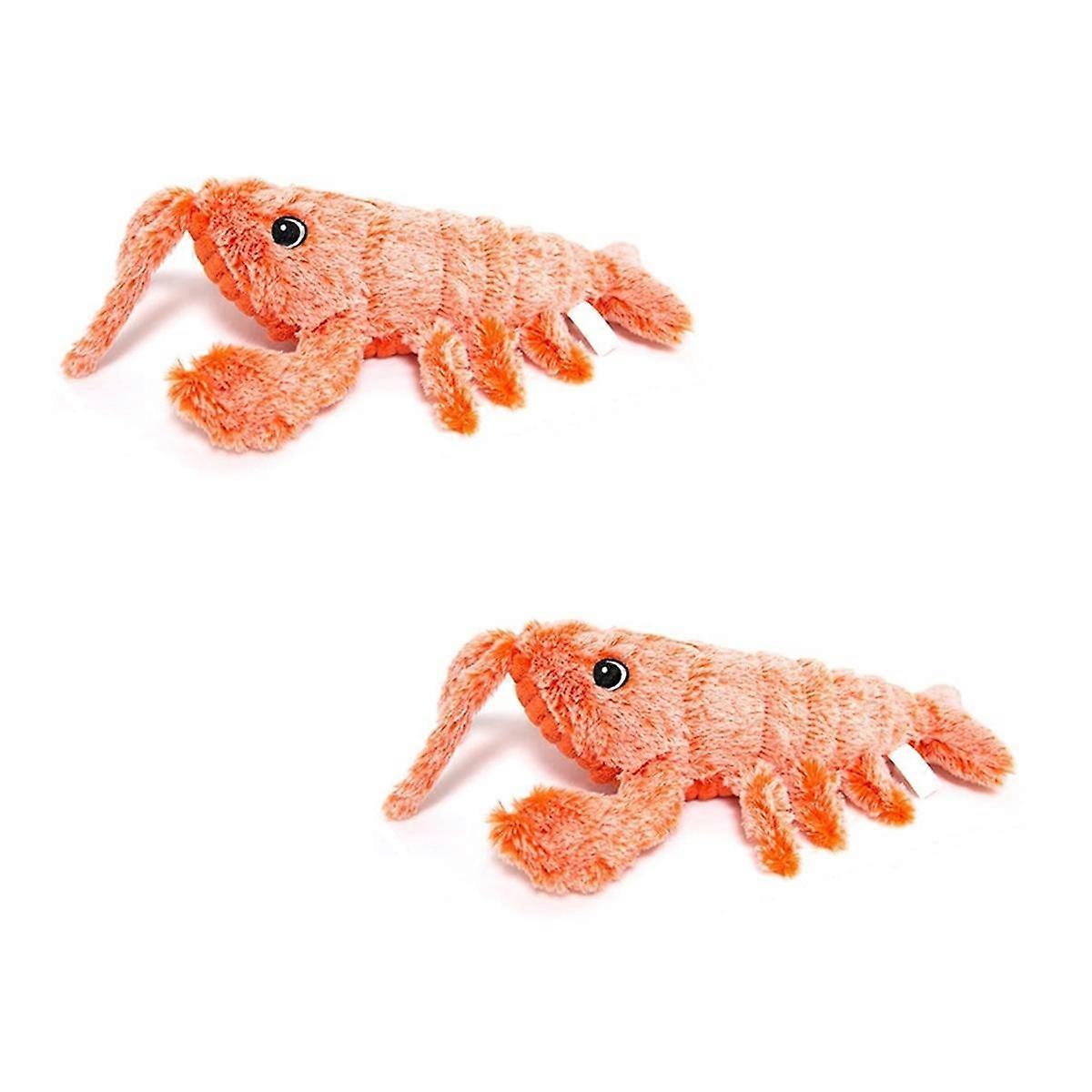Electric Jumping Cat Toys, Simulation Lobster Dog Toy, USB Charging with Catnip Plush Cat Toy, Pet Dog Cats Stuffed,A