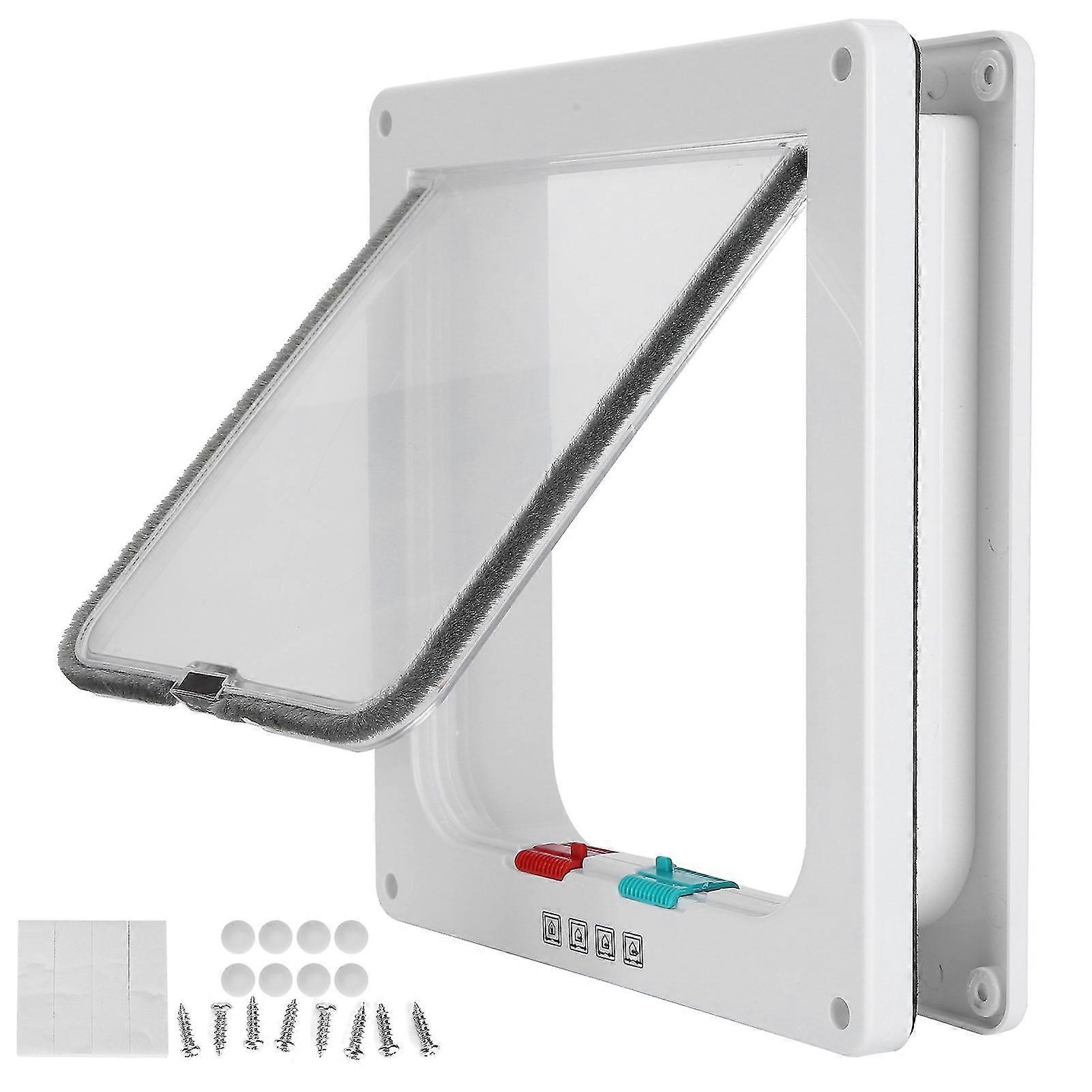 Small Pet Gate - White Plastic Cat Lock Security Flap Door