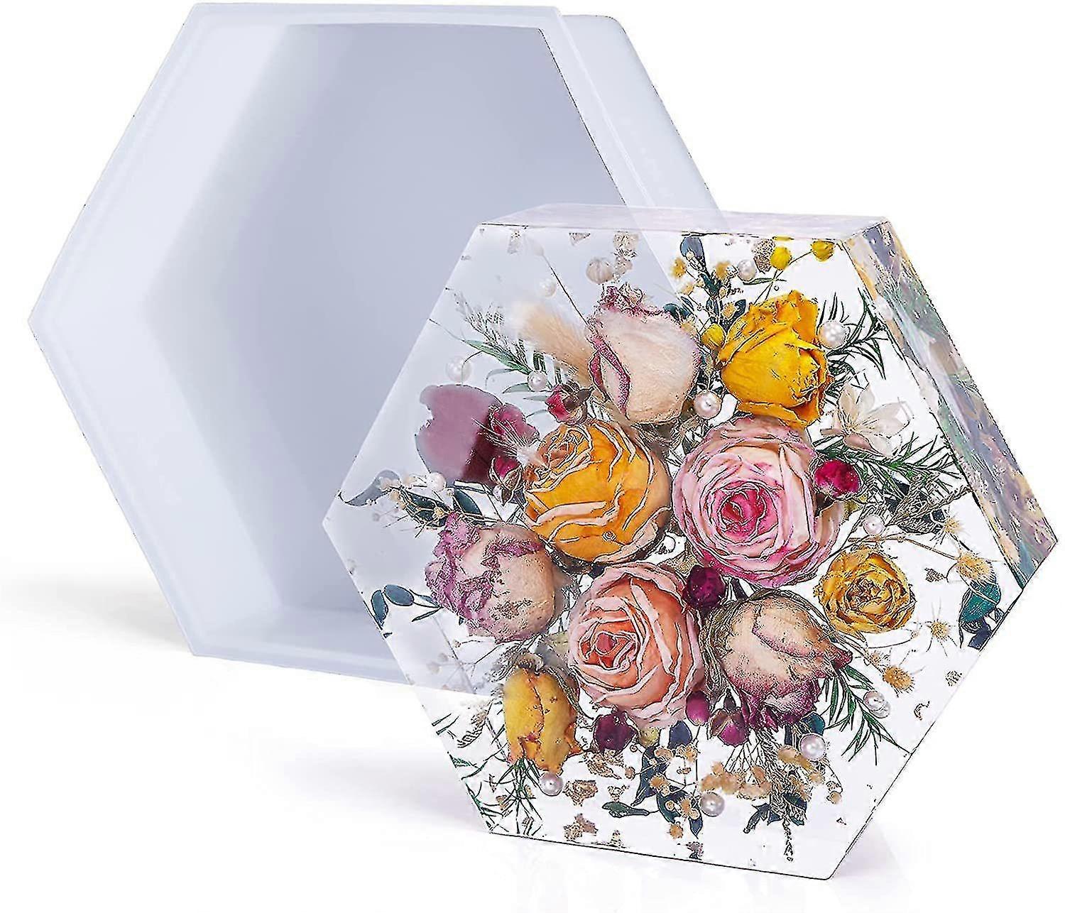 قوالب الراتنج ، قوالب راتنج السيليكون الكبيرة ، قوالب سداسية الراتنج للحفاظ على الزهور ، قوالب عميقة للراتنج