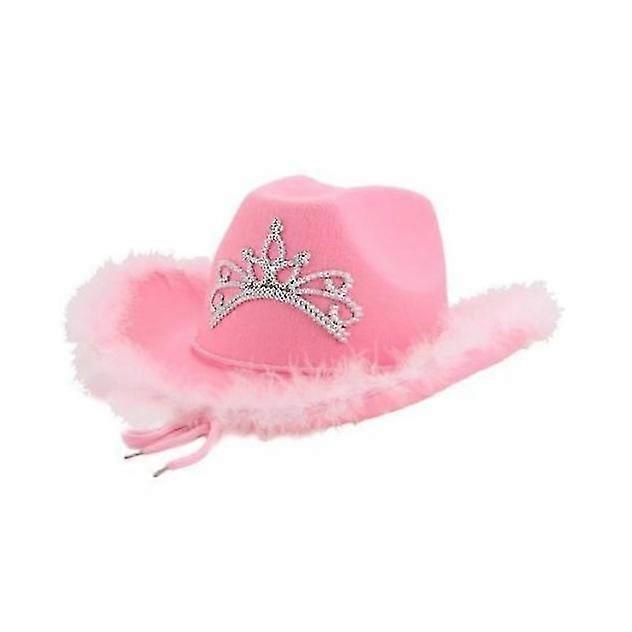 Pink Cowgirl Hat Kids PINK COWBOY HAT WITH TIARA WILD WEST COWGIRL