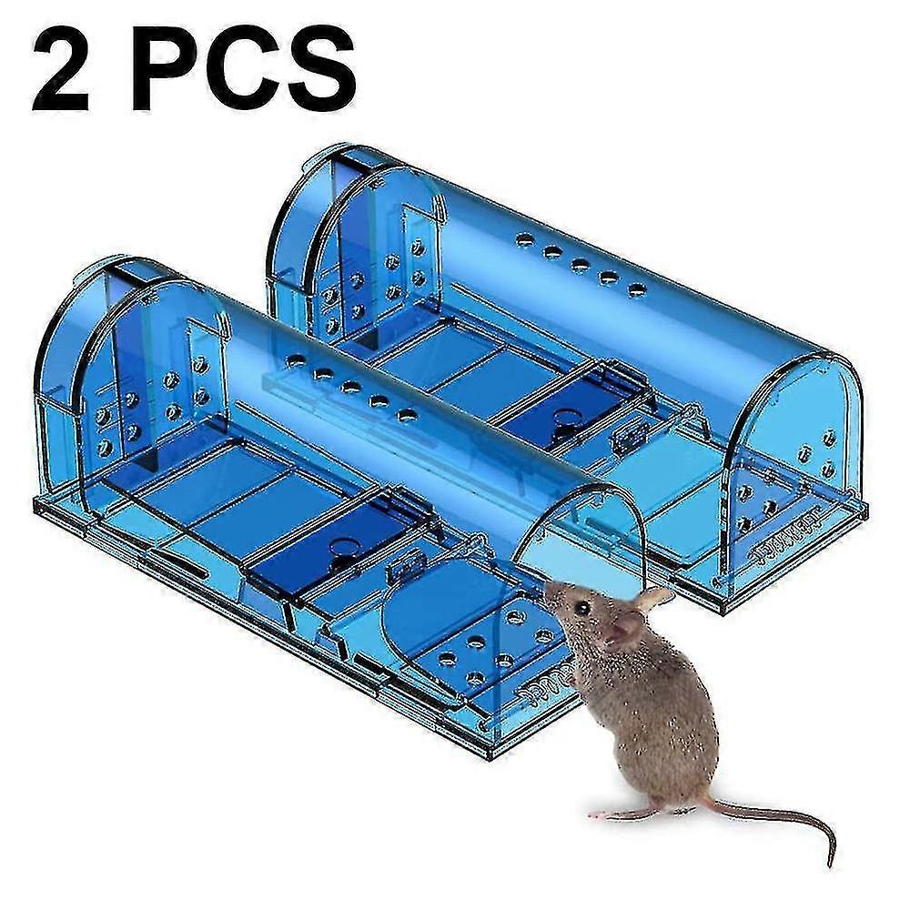 2 Pcs Smart Mouse Trap That Work No Kill Mice Catcher Indoor Outdoor Small Mice Traps Live Catch And Release, Easy To Set And Reusable, Safe For Peopl