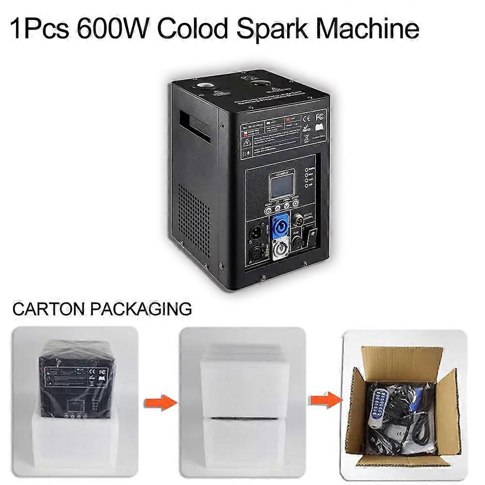Feux d’artifice froids sans fil DMX512 Contrôle 600W Spark Fountain Machine pour la scène de mariage DJ Disco Equipment