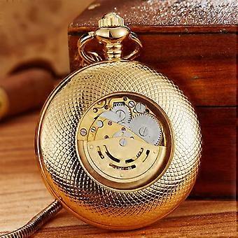 Luxury Copper Mechanical Pocket Watch Hand Wind Watch Vacuum IPG Plate Pendant Fob Clock With Chain Men Women relogio de bolso