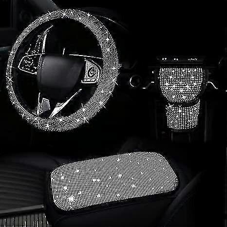 3er Strass Lenkradabdeckung Set, Autozubehör Set, Schaltabdeckung