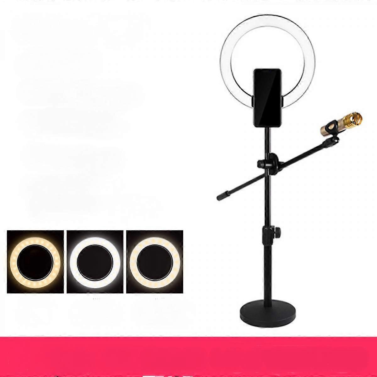Ring Light,LED Ring Light, Circle Light with Desktop bracket, Phone Holder & Dimmable 3 Modes