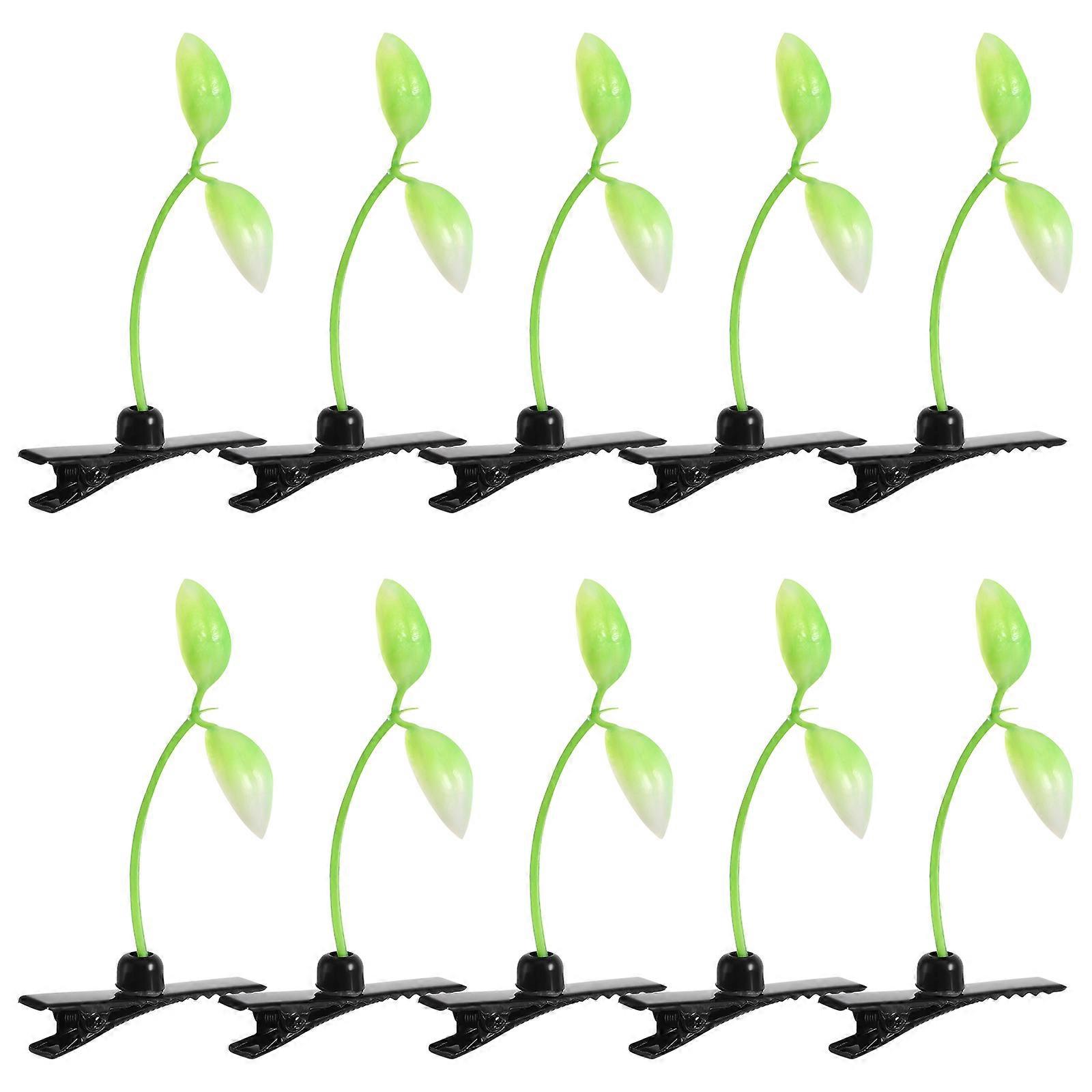 10 יחידות בגדי ריקוד נשים בנות נבט שיער קליפ סיכת ראש כיסוי ראש למסיבת בית ספר (ירוק)