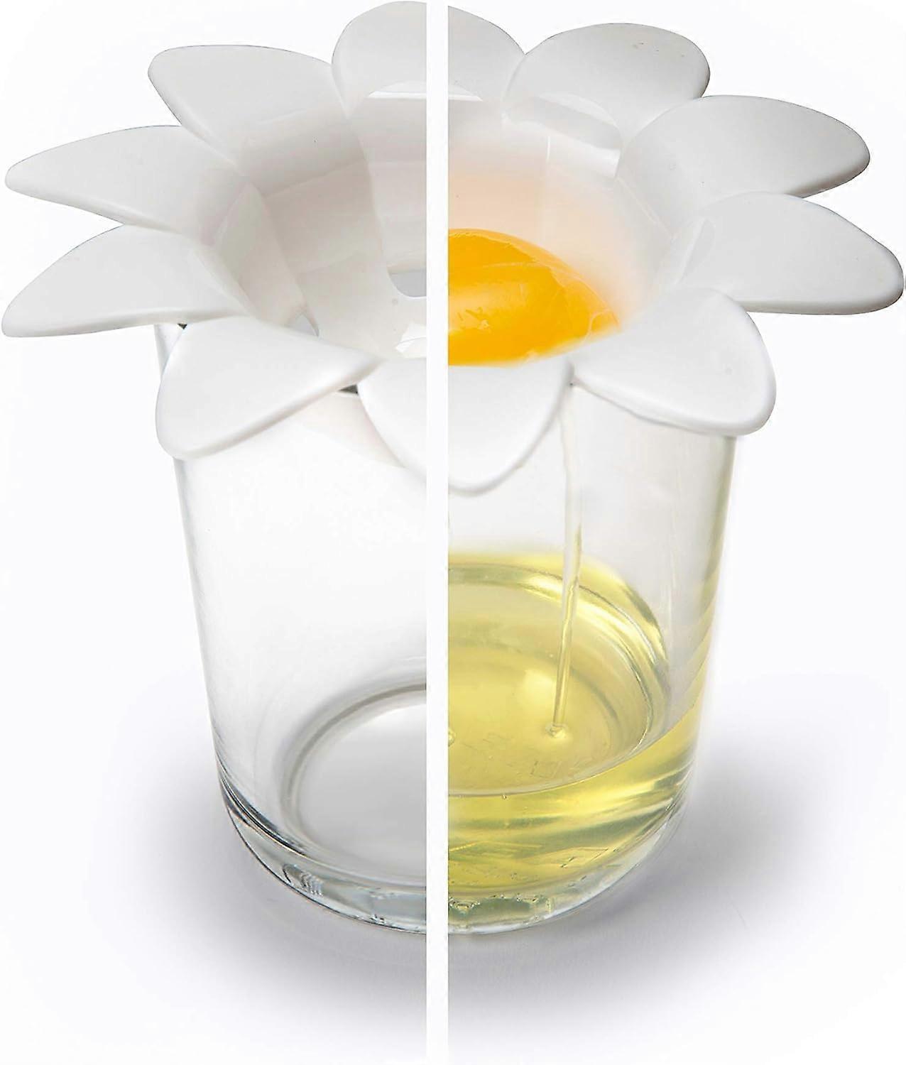 Plastic egg separator, egg white and yolk separator, kitchen gadget, baking tool, egg extractor, cute flower design