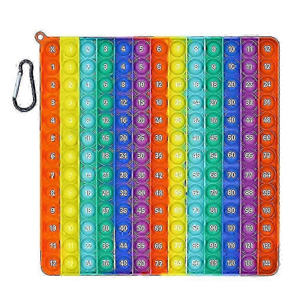 Education Toy Push Pop It Fidget Education Toy Bubble Learn Multiplication Stress Relief Rainbow Math Learning Toys Kids Gift