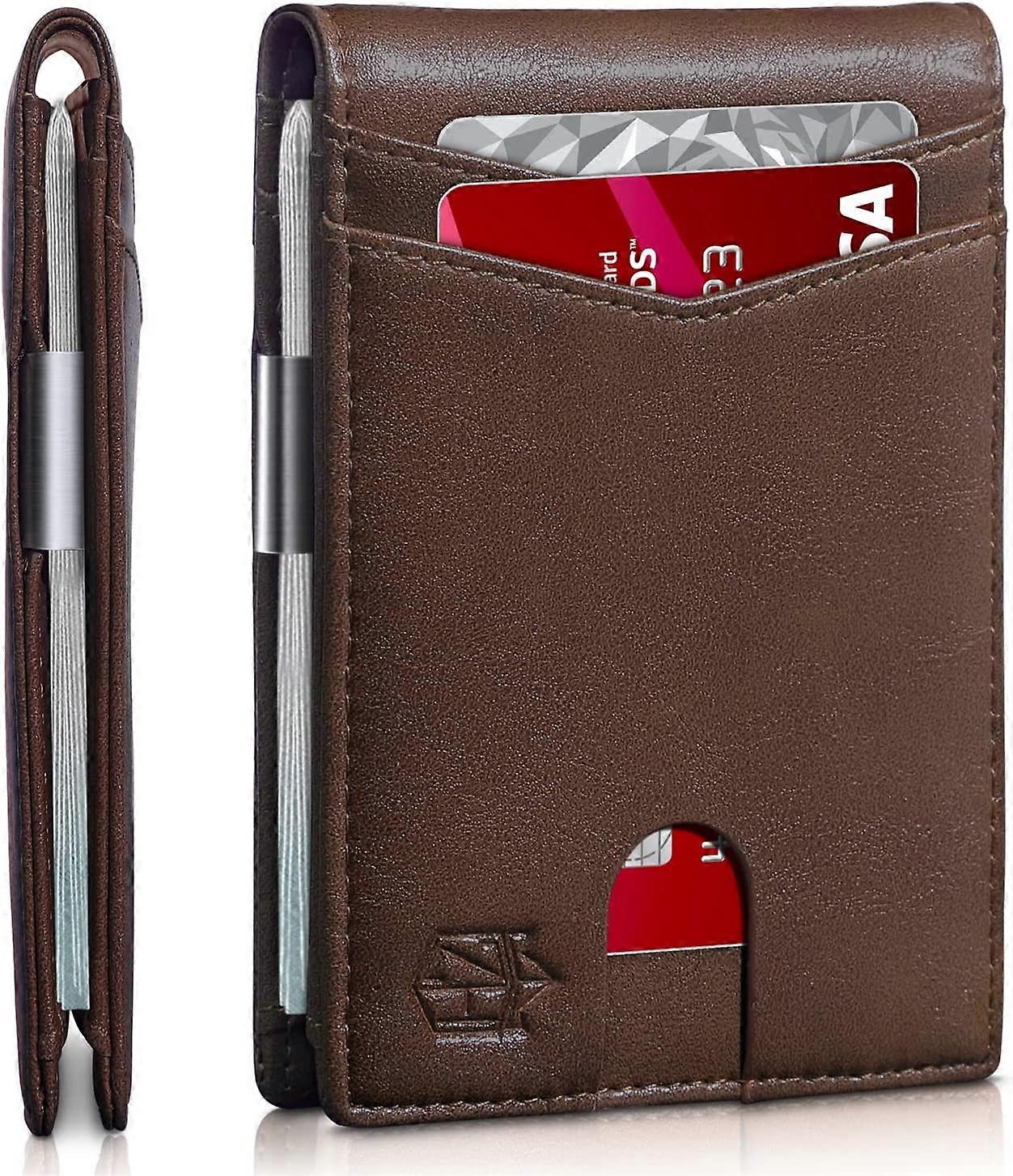 Mens Slim Wallet Larger Capacity with 12 Slots RFID Blocking Minimalist Bifold Front Pocket Wallet for Men with ID Window Gift Box