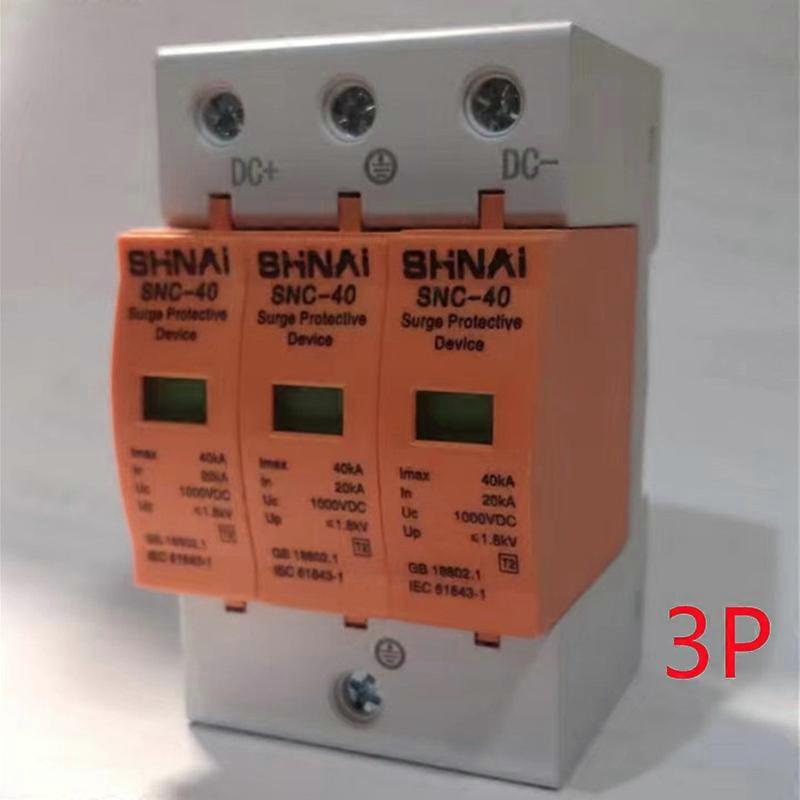SPD DC 500V 800V 1000V Surge Protective Device 2P 3P20KA~40KA Low-voltage Arrester House din rail 2 Poles Protector DC1000V