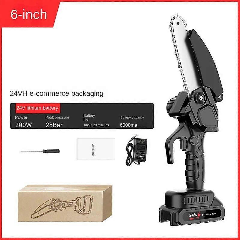 Handheld Chainsaw Single-Hand Logging Aluminum Battery Wireless Charging Outdoor Portable Chainsaw 6-Inch Guide Plate