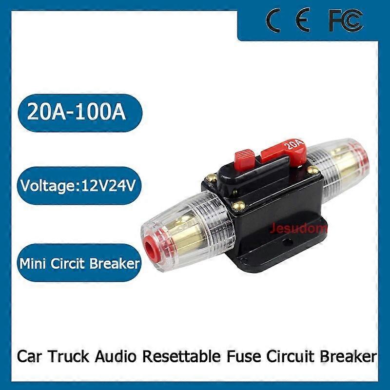 Car Truck 12V 24V DC Audio Resettable Fuse Circuit Breaker 20A 30A 40A 50A 60A 80A 100A 125A 150A Circuit Breaker
