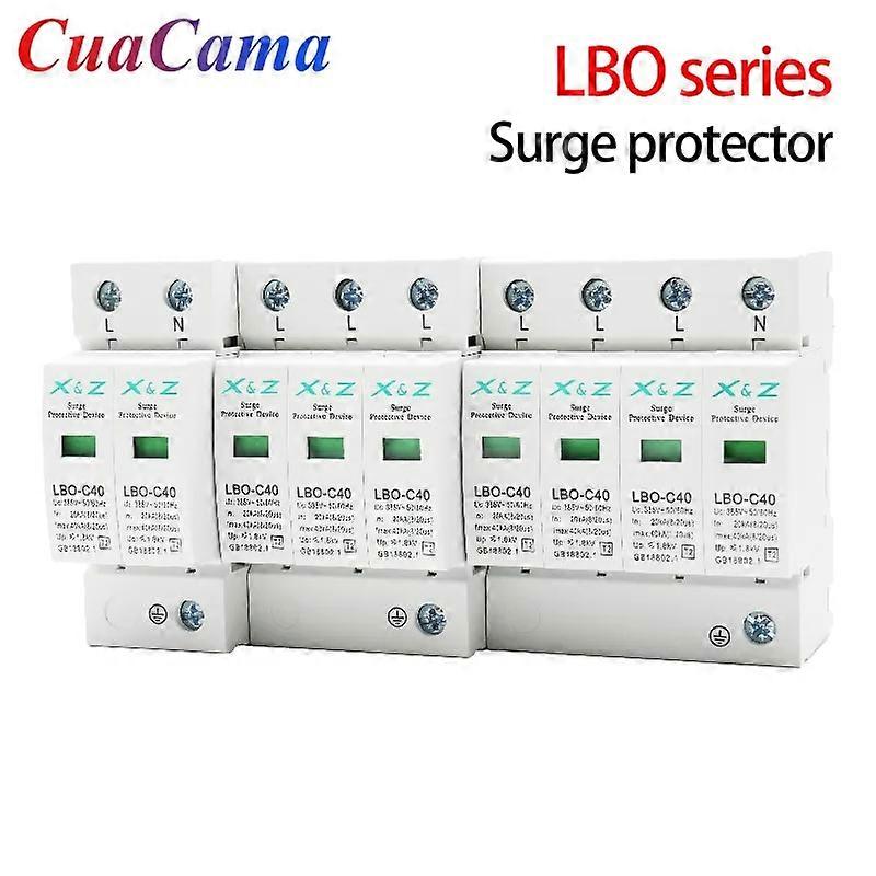 1Pcs AC SPD Surge Protector Low Voltage Distribution 2P 3P 4P LBO Household Arrester Lightning Protection Device Switch Module