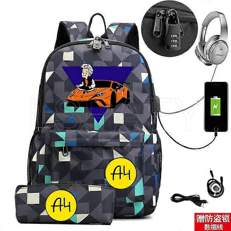 2st A4 Ryggsäck Stöldskydd Studenter Skolväskor 4 Ryggsäck för pojkar Flickor Ryggsäck A4 Kvinnor MänMochila Escolar