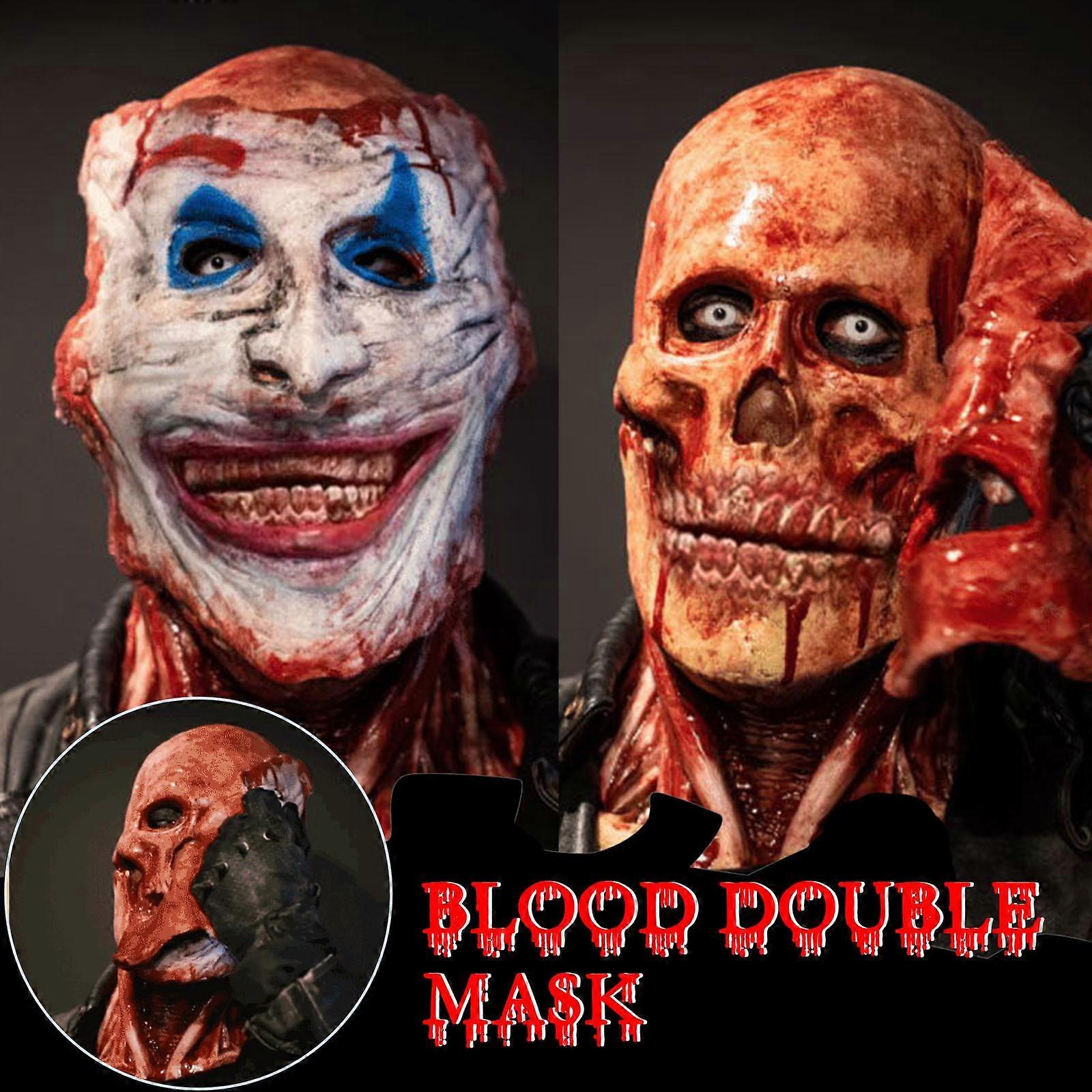 Scary Halloween Mask, Joker Double Layer Ripped Mask