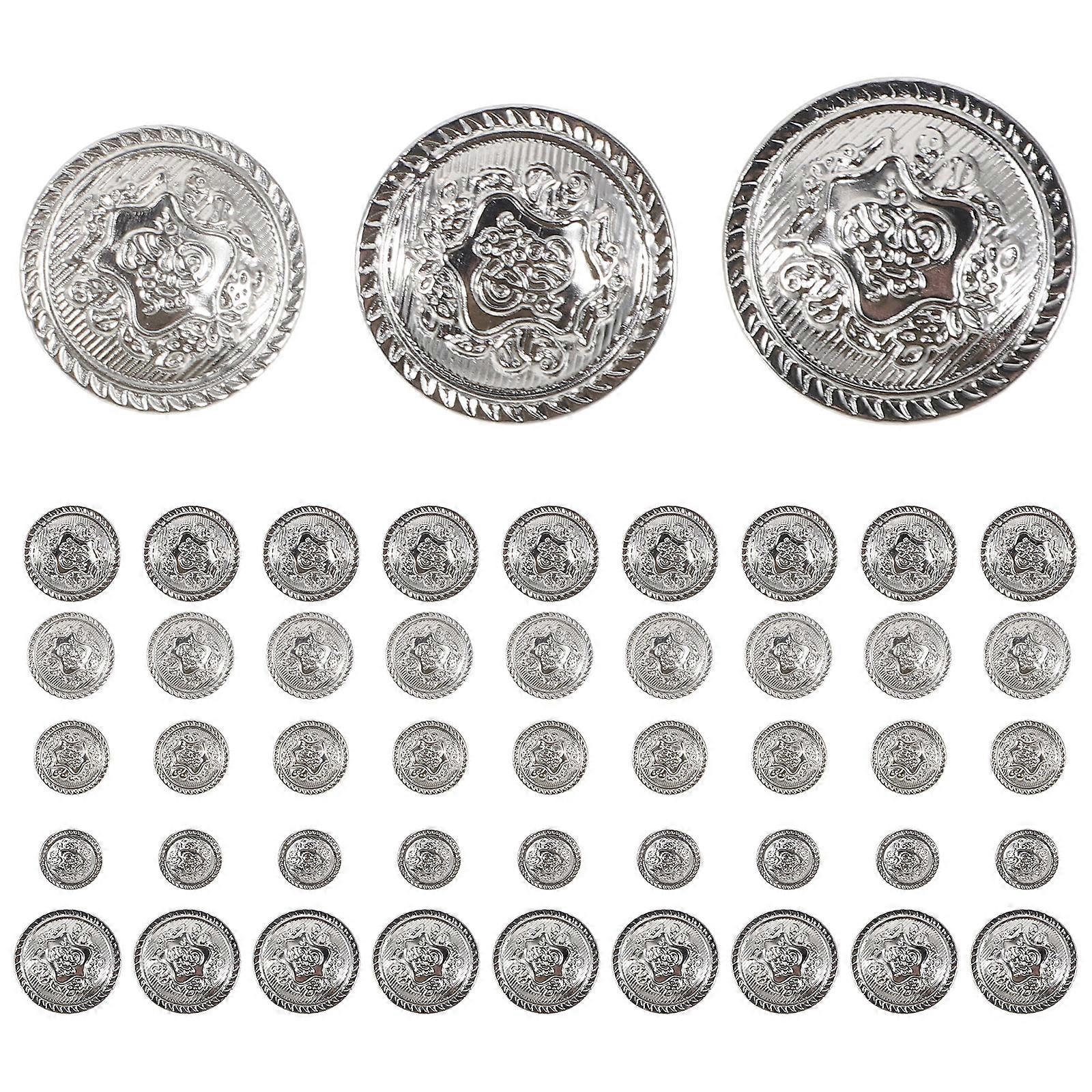 50 stk DIY-knapper Vintage knapper Antikke knapper Metallknapper Draktknapper