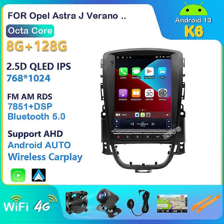 Android 13 Autoradio per Opel Astra J Vauxhall Buick Verano 2009-2017 Video multimediale 2Din 4G WIFI Carplay Unità principale