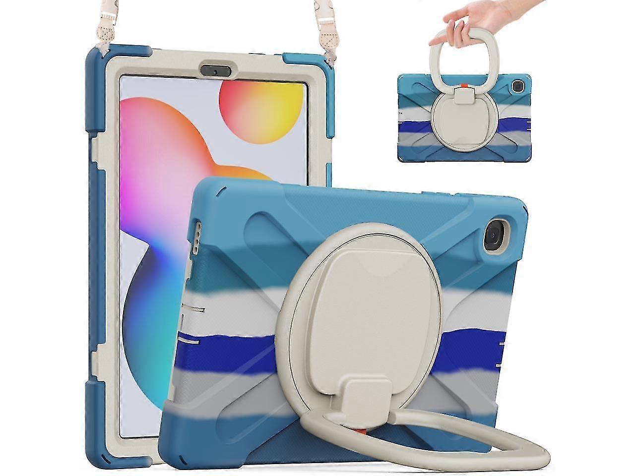Samsung Tab S6 Lite 10.4 Inch 2020 2022 Case, Heavy Duty Shockproof Cover With 360 Rotating Stand/hand Strap,shoulder Strap, Pen Holder For Galaxy S6