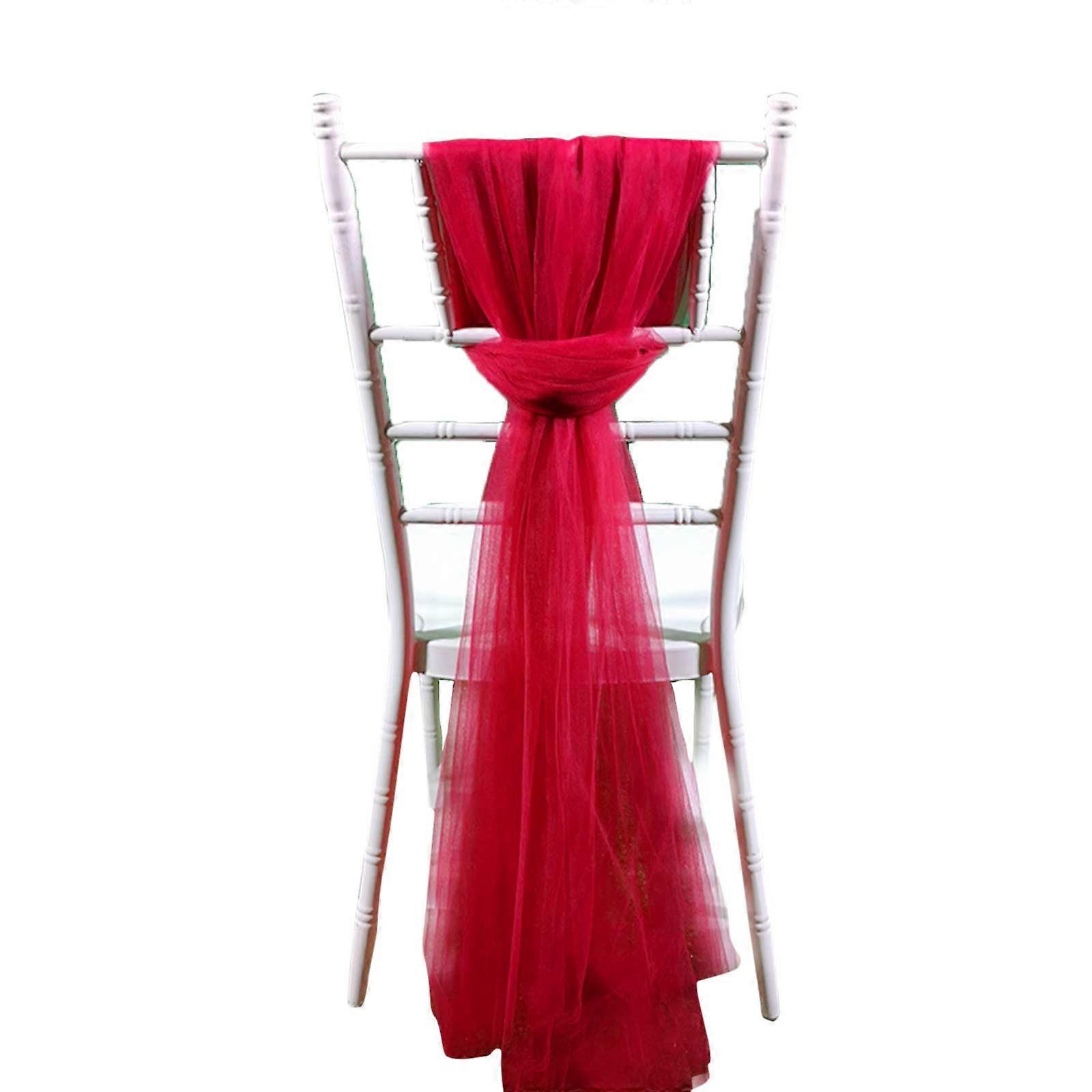 2023 Νέο κάλυμμα καρέκλας 1pc Bow Organza Sashes Fuller Wider Bows Sash Wedding Party Decor Best Offer-έκπτωση 45%