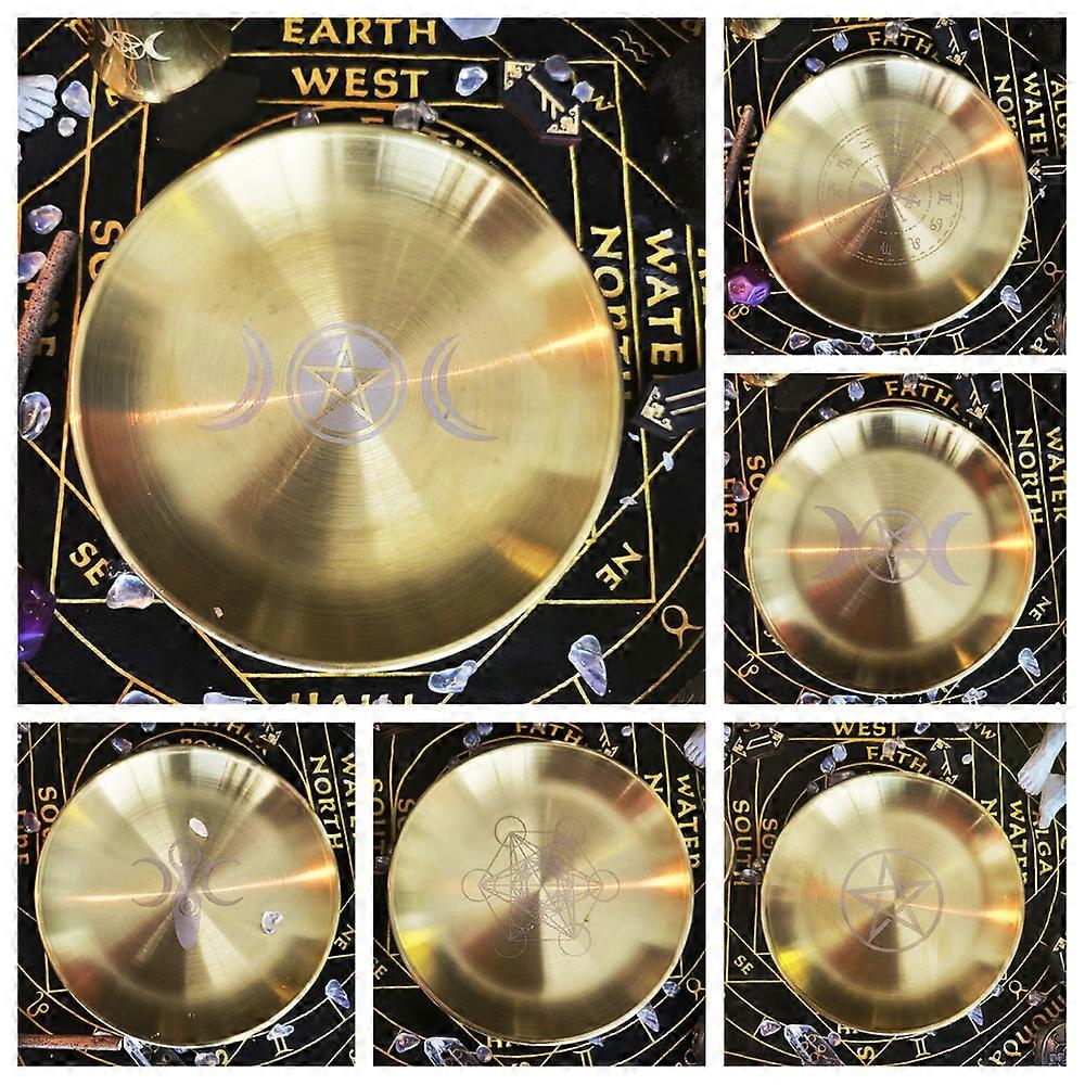 Pentagram Metal Candlestick Tarot Ceremony Meditation Table