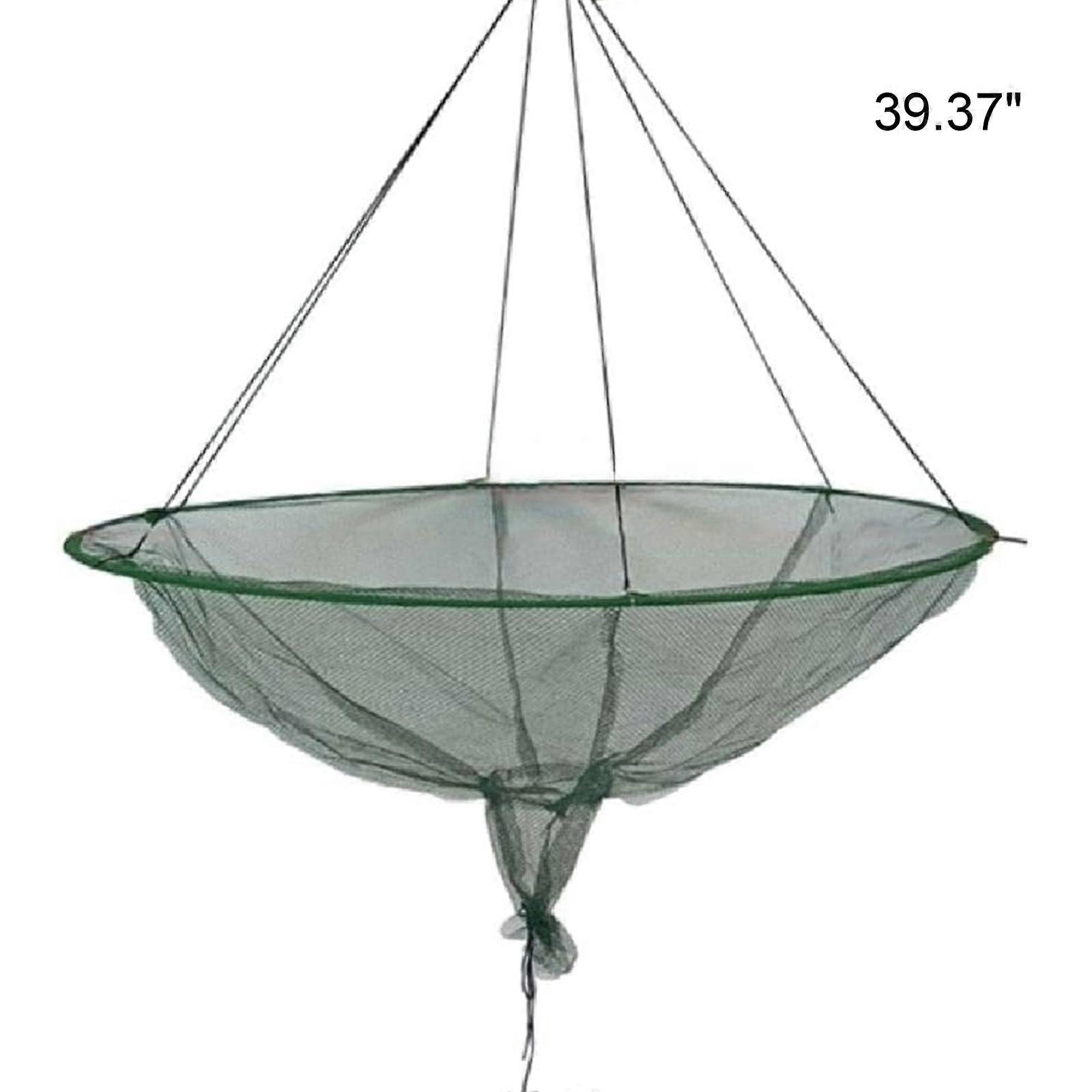 Pliable Filet de pêche Crevettes portables Appâts à crabe Filet à crevettes Drop Landing Pêche Pier Harbours Pond Hand Net Crab Net