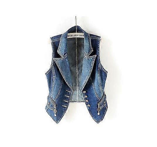 Gilet donna elasticizzato sfoderato in denim
