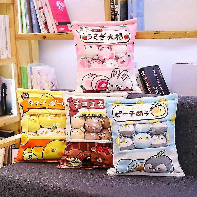 Creative Simulation Snack Pillow A Large Bag Of Pudding Cat Pillow With Zipper Can Open Children's Birthday Gift