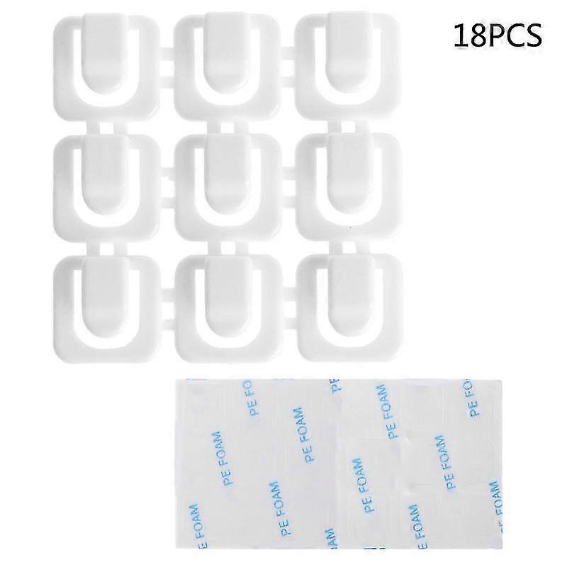 18pcs Self-adhesive Wire Tie Cable Mount Clamp Clip Car Usb Cable Sticker Fixed