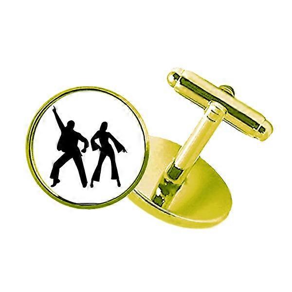 ダンサースポーツデュエットダンスパフォーマンススタッズビジネスメタルカフリンクスゴールデン