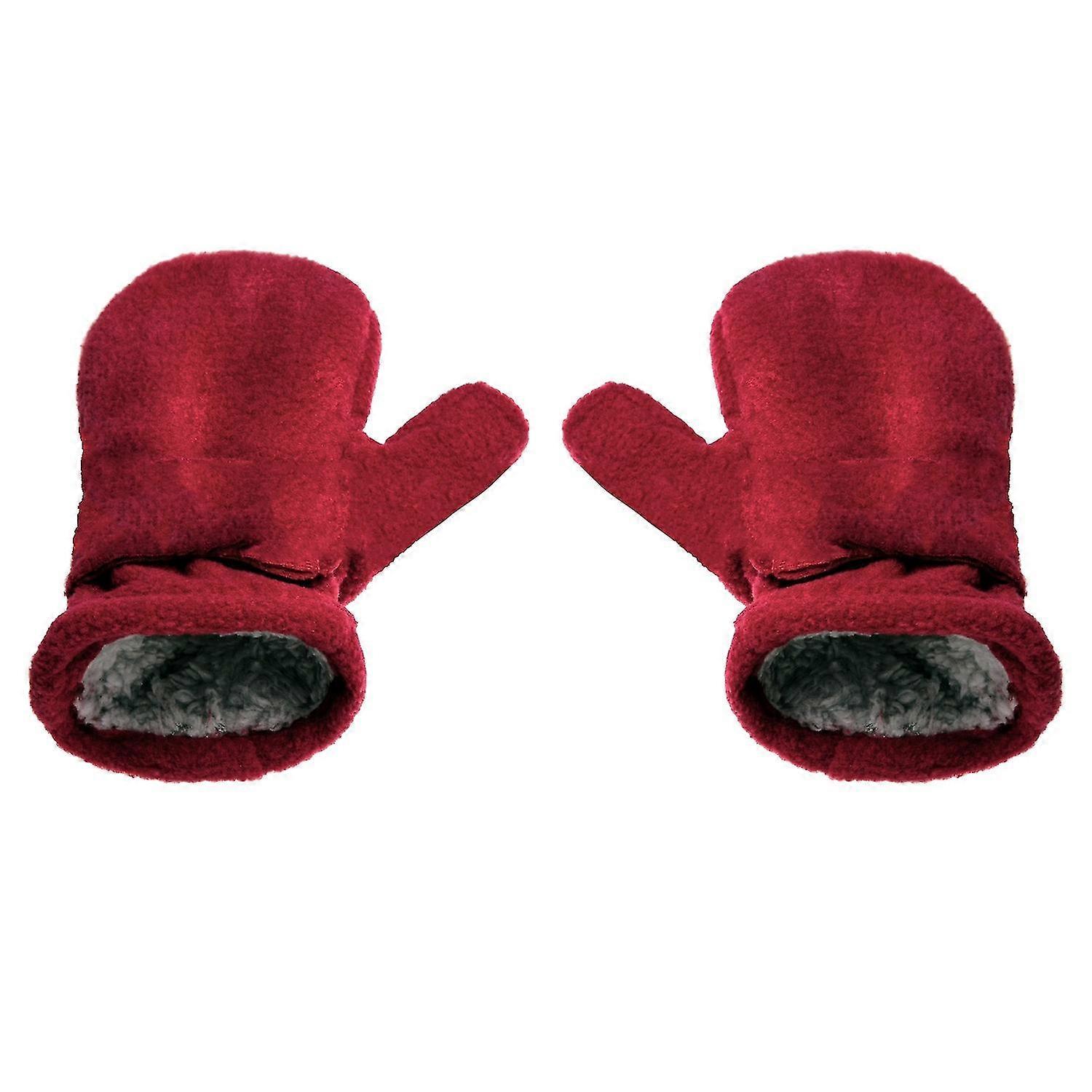 Infant Gloves Thick Fastener Tape Autumn Winter Toddler Kids Adjustable Plush Gloves
