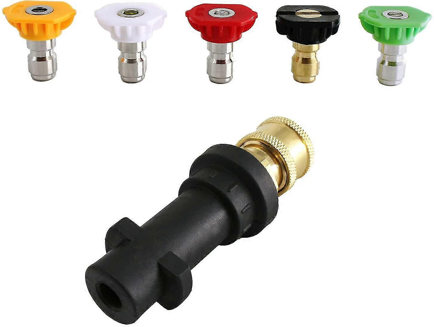 Adaptador De Lavadora A Presin, Para Conexin Rpida De 1/4 Pulgadas Para Karcher K2-K7 Series, Con 5 Puntas De Boquilla De Lavadora Elctrica Mltiples G